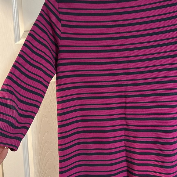 Striped Pink and Black Women's Dress - Picture 4 of 4